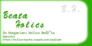 beata holics business card